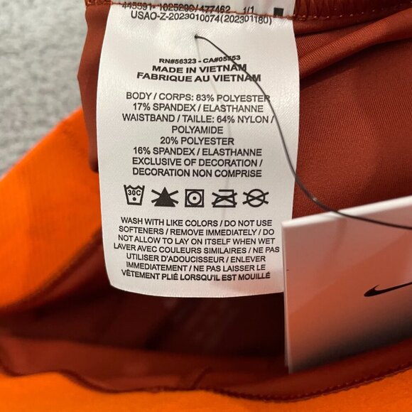NEW Nike Pro Dri Fit Mid-Rise Shorts Women XXL Orange 3in GRX Athletic Training - Picture 7 of 13